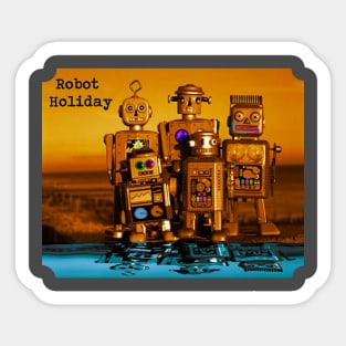 Robot Holiday Sticker